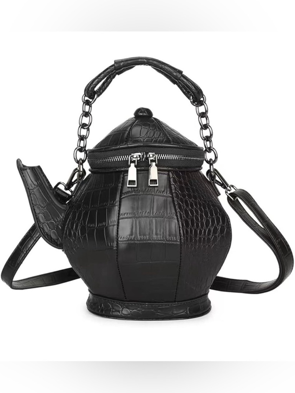 Super kawaii Cute black unique TEAPOT shaped Tea pot novelty handbag purse NEW